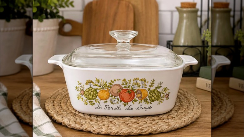 A spice o' life corningware casserole dish