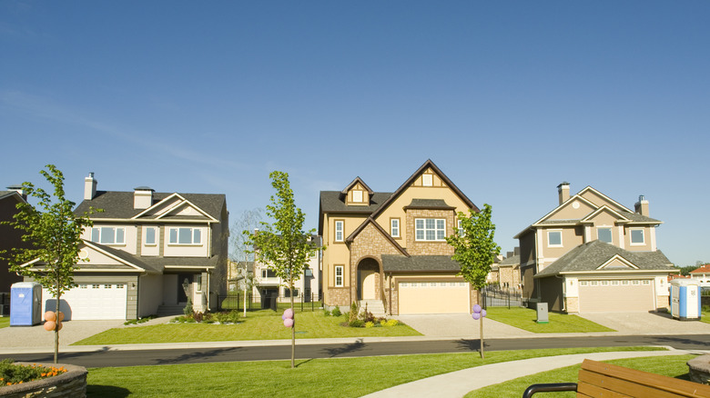 row of neighboring homes