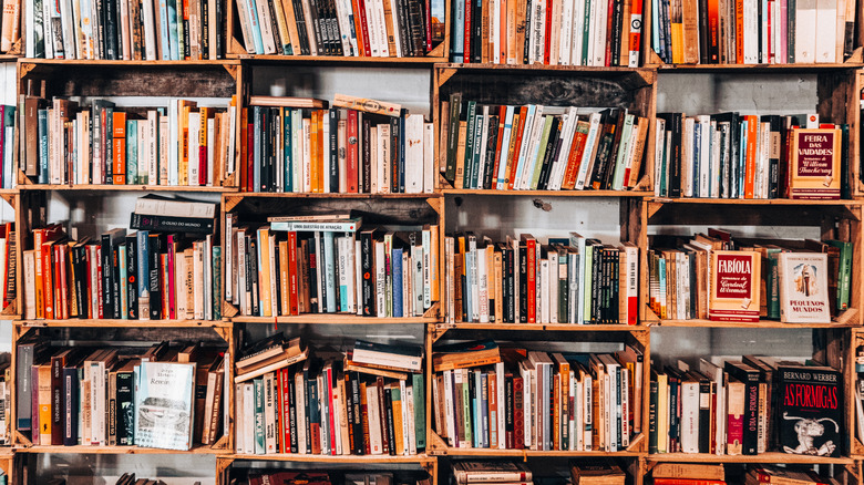 Books on shelves