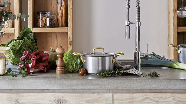 A stainless steel saucepot from the Sambonet 1965 Vintage collection