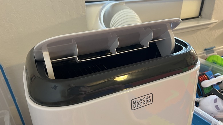 white portable air conditioner