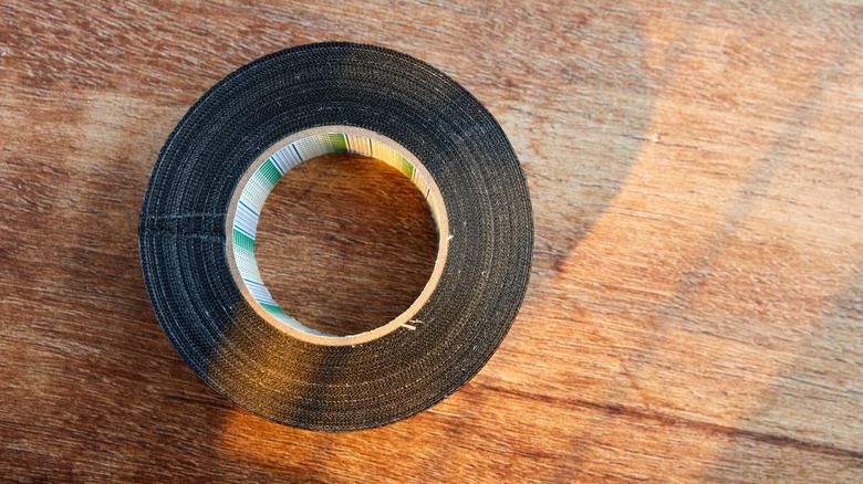 Roll of gaffer tape on a table