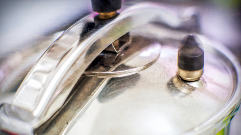 Close up of a pressure cooker