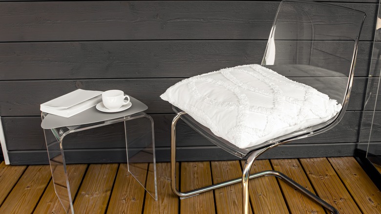 Acrylic furniture on porch