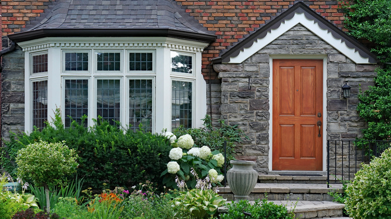 Brick house with bay window