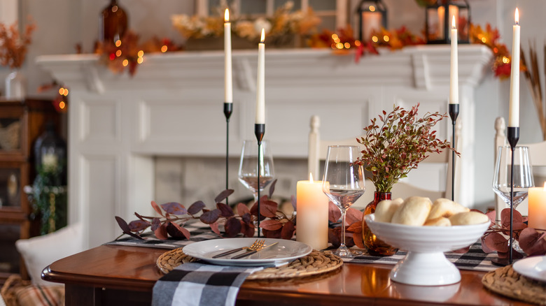 Table decorated for fall
