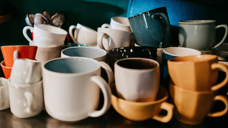 Assorted coffee mugs