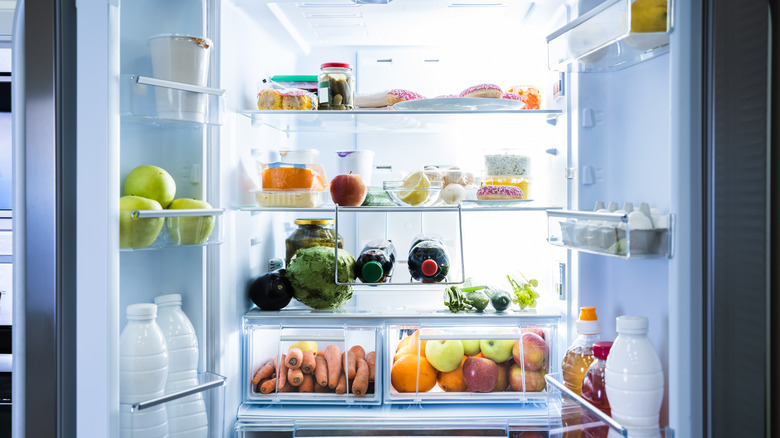 Fridge with open doors