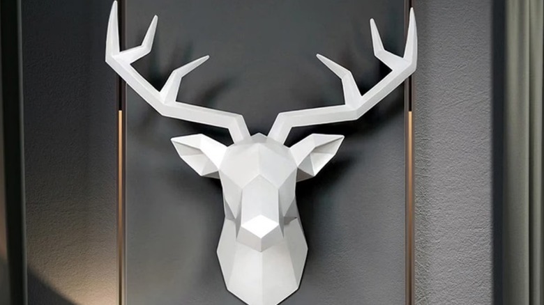 Abstract origami style stag sculpture