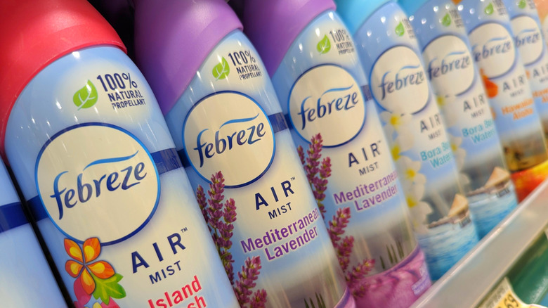 febreze air fresheners on shelf