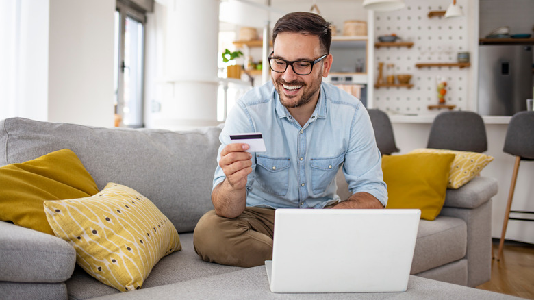 man shopping online