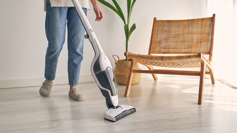 cleaning floors in home