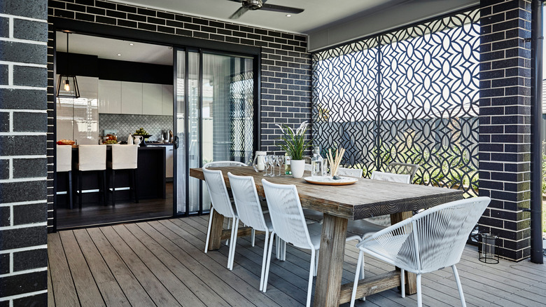 Outdoor covered dining area