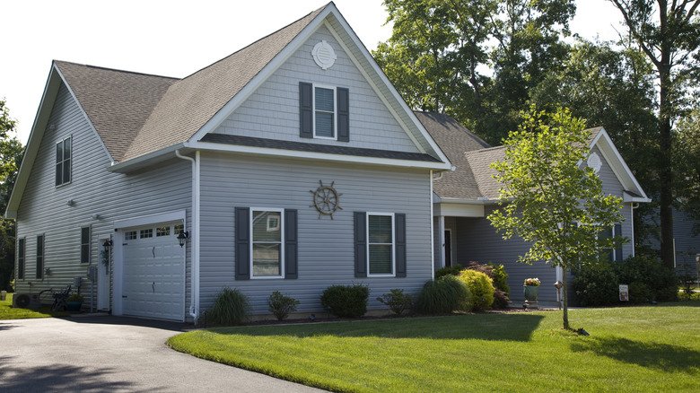 A house with a well-maintained front yard