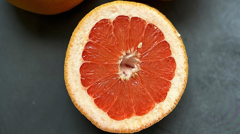 halved grapefruit