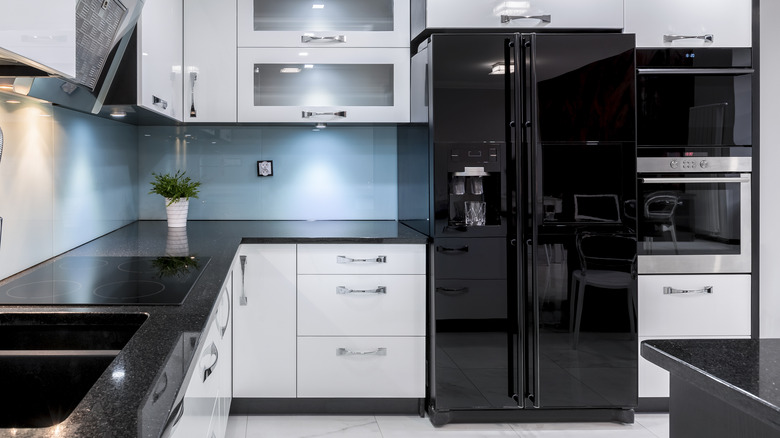 black kitchen fridge