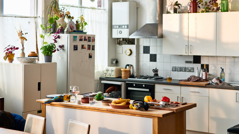 cluttered kitchen