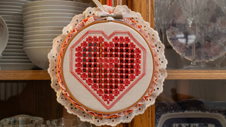 vintage cross stitch gallery wall