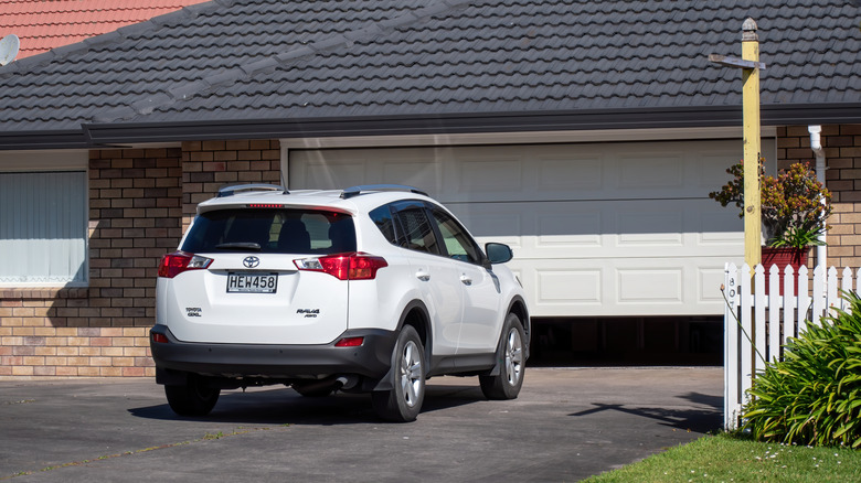 partially open garage door