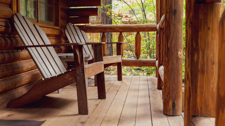 wooden front porch