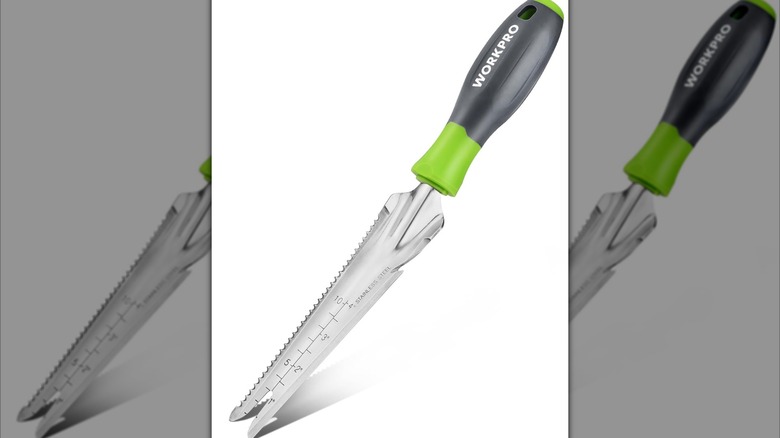 The WorkPro five-in-one hand trowel displayed against a white backdrop.