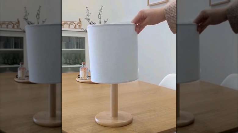 Paper towel holder turned into a DIY lamp