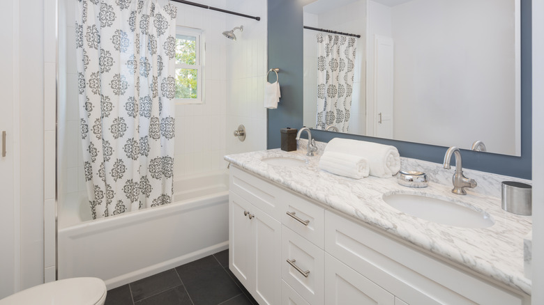 bathroom with a double sink