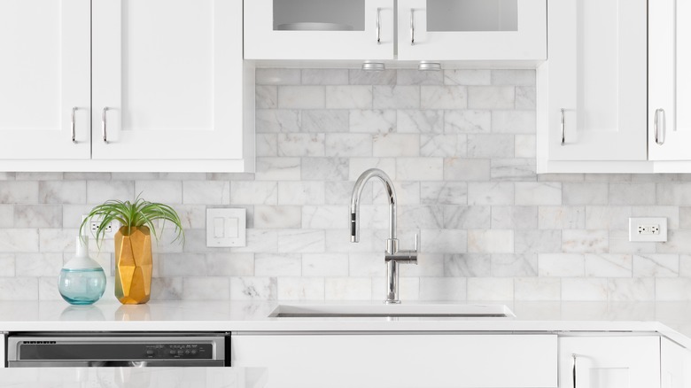 Kitchen sink and backsplash