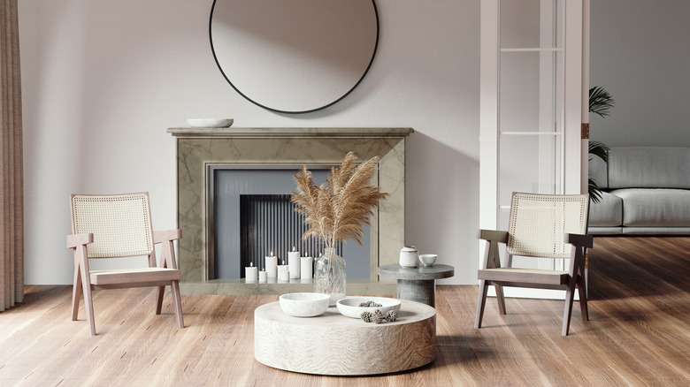 Two round coffee tables