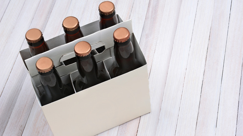 Six pack drink carrier with bottles