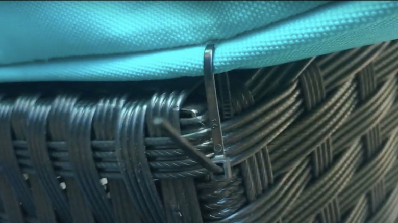 zip tie holding patio cushion