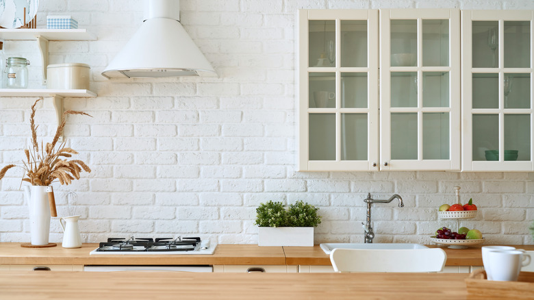 Kitchen counter and cabinets