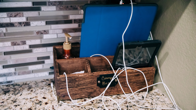 Messy kitchen charging station