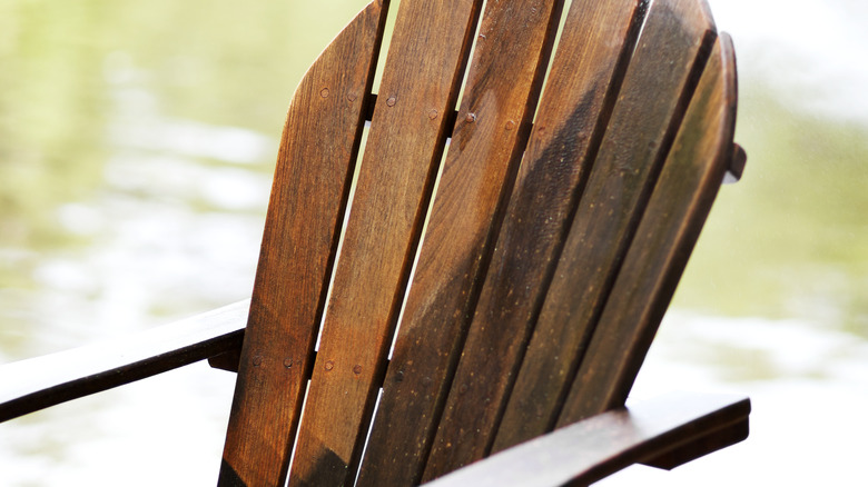 stained wood chair