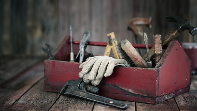 Collection of rusty tools