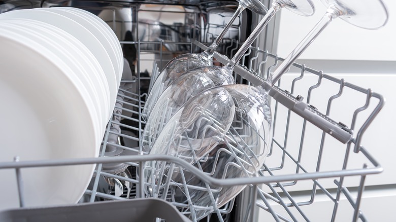 Wine glasses in dishwasher 