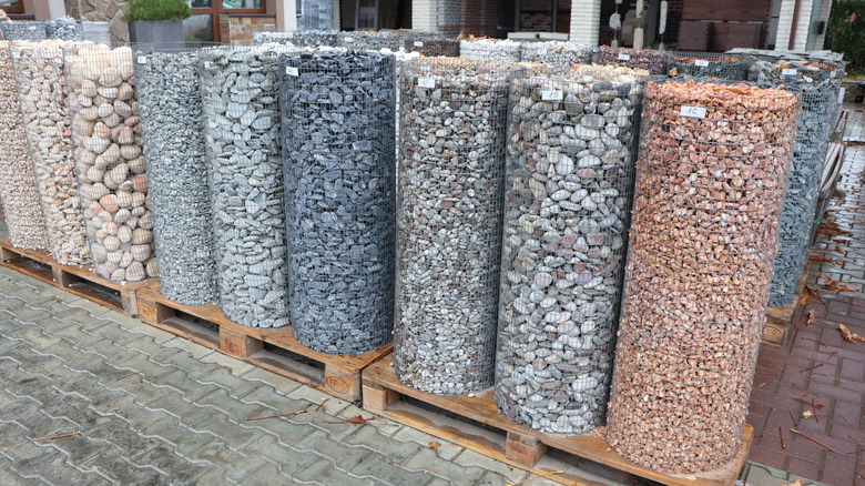 Different types of gravel at store