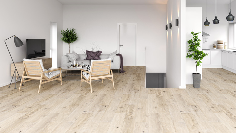 whitewashed hardwood floor