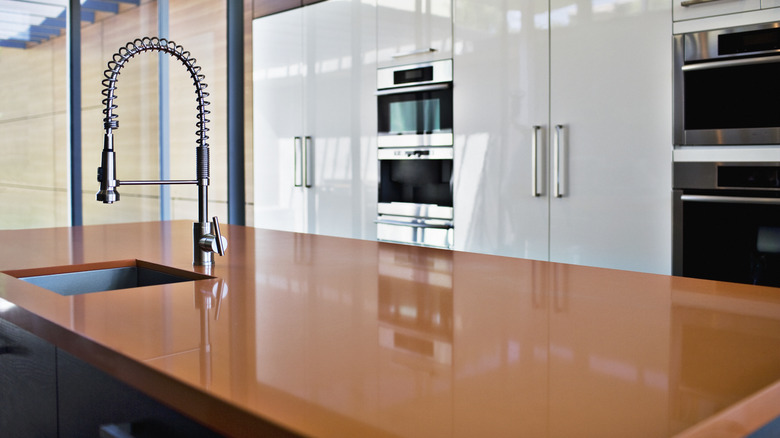 Brown kitchen countertop