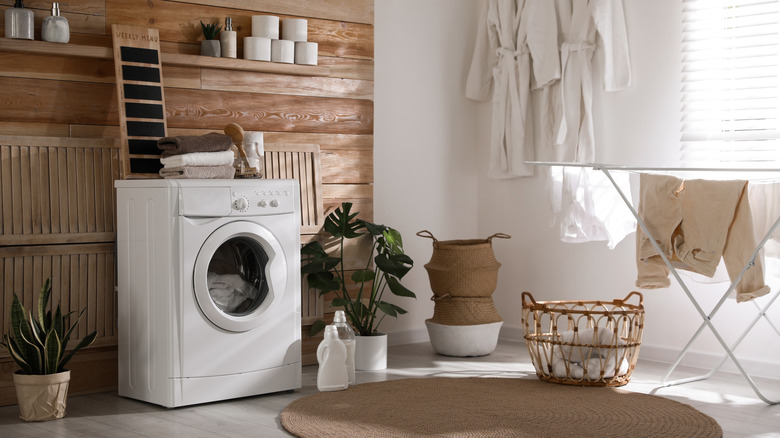 boho style laundry room