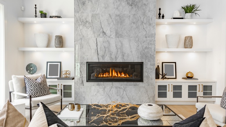 gas fireplace in home