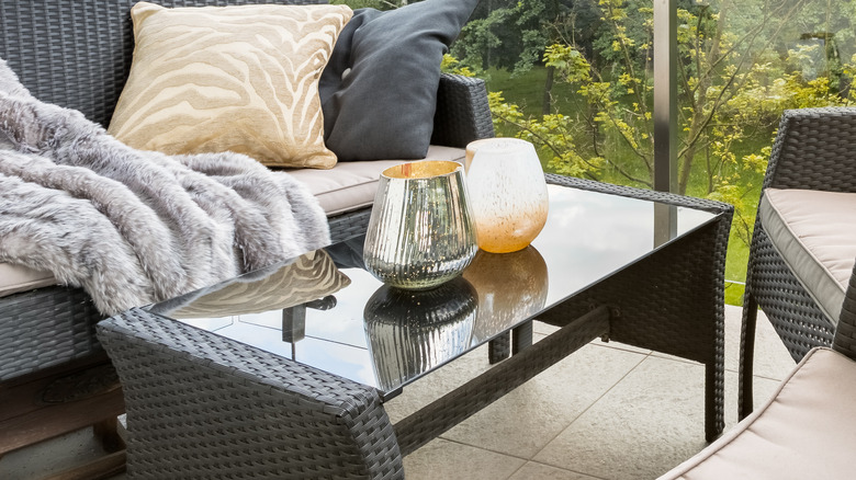 Glass patio table