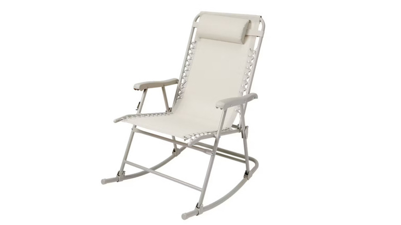 A Belavi brand folding rocking chair in light gray