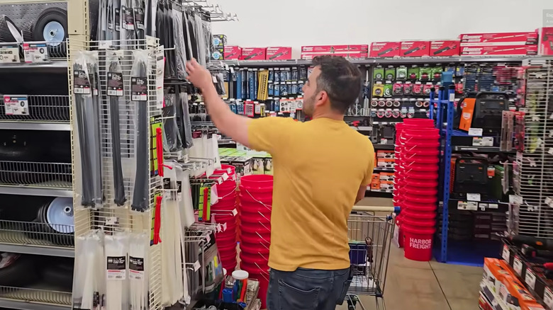 Man shopping at Harbor Freight