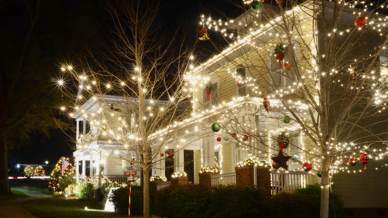 Brightly lit houses