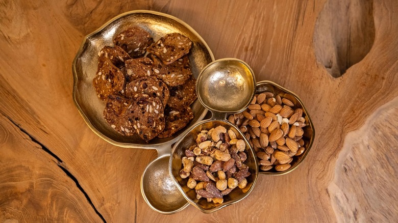 Cluster bowls filled with snacks