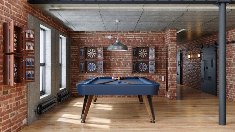 Game room in a home with different types of games