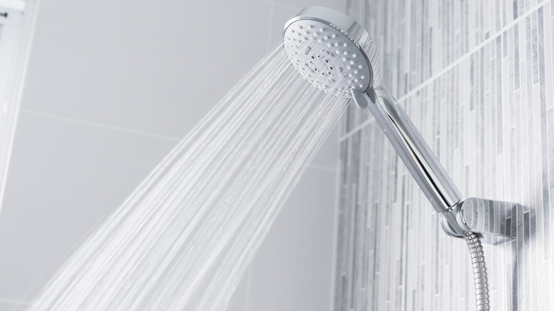 Water coming out of shower head 