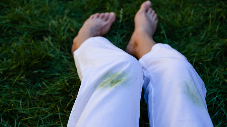 grass stained clothing