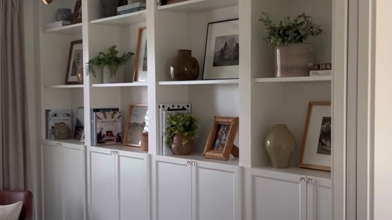 Beautifully-styled built-in IKEA BILLY Bookcases